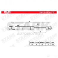 Амортизатор багажника, упор задней двери STARK 1437792145 J2 2EP skgs0220205 - Изображение 3