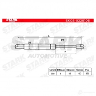 Амортизатор багажника, упор задней двери STARK skgs0220106 H1Z68 C 1437791001 - Изображение 2