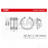 Подшипник ступицы колеса, комплект STARK 5TPL 9 1438018571 skwb0180207 - Изображение 2
