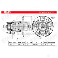 Подшипник ступицы колеса, комплект STARK skwb0180051 1438019233 D 84RCWF - Изображение 3