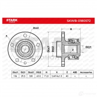 Подшипник ступицы колеса, комплект STARK skwb0180572 1438019255 JS598 XF - Изображение 5
