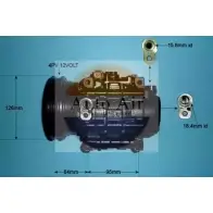 Компрессор кондиционера AUTO AIR GLOUCESTER RGOQ7TQ YN68 KH5 14-0225R Fiat Marea (185) 1 Седан 1.6 Sx 98 л.с. 2000 – 2002