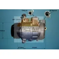 Компрессор кондиционера AUTO AIR GLOUCESTER 1231650197 VWJ 34 14-0328P EDRRO