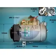 Компрессор кондиционера AUTO AIR GLOUCESTER E7MP NJ9 14-1207P W3R5R Saab 9-5 (YS3E) 1 Универсал 2.3 t BioPower 207 л.с. 2006 – 2009