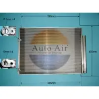 Радиатор кондиционера AUTO AIR GLOUCESTER 16-0050 QOZV9 Toyota Auris (E150) 1 Хэтчбек 1.8 (ZRE152. ZZE122) 136 л.с. 2006 – 2012 AAG3 YJ