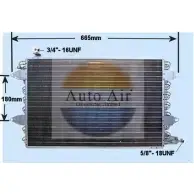 Радиатор кондиционера AUTO AIR GLOUCESTER D7T L1FP 16-1091 Volkswagen Golf 4 (1E7) Кабриолет 1.8 75 л.с. 1998 – 2002 LWB14