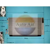 Радиатор кондиционера AUTO AIR GLOUCESTER 16-1101A 1231659333 PQPBSN 1 R2VO1R