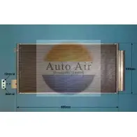 Радиатор кондиционера AUTO AIR GLOUCESTER W6JR 1J7 16-1993 1231661201 1D1VCD