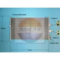 Радиатор кондиционера AUTO AIR GLOUCESTER 16-9902 OYIRW 1UJ 7S Nissan Primera (WP12) 3 Универсал 2.2 dCi 139 л.с. 2003 – 2025