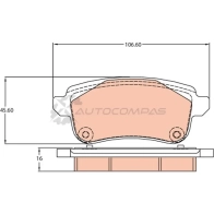 Тормозные колодки, комплект TRW VZY5GLH gdb2136 1528753 2 4820 - Изображение 2