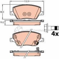 Тормозные колодки, комплект TRW 22398 Fiat Tipo (356) 2 Хэтчбек 1.6 D (356HxG1B) 120 л.с. 2016 – 2024 2 2397 gdb2151