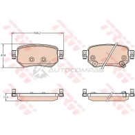 Тормозные колодки, комплект TRW 2234 9 gdb3632 1193968236 0IU8KXA - Изображение 1