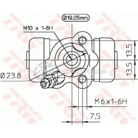 Рабочий тормозной цилиндр TRW bwd266 1522112 3322937048557 BXU2R 2M - Изображение 2