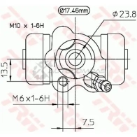 Рабочий тормозной цилиндр TRW 1521800 Z6R CTN 3322937300747 bwa154 - Изображение 2