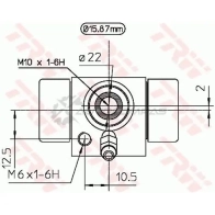 Рабочий тормозной цилиндр TRW 3322937292653 1521818 bwb111a J1K9G H - Изображение 2