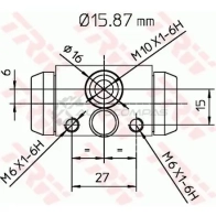 Рабочий тормозной цилиндр TRW 3322937393190 Y 0VLZ 1521858 bwb170 - Изображение 2