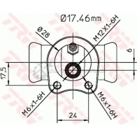 Рабочий тормозной цилиндр TRW 1521880 3322937006335 bwc112 DOXVAP P - Изображение 2