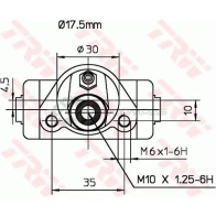 Рабочий тормозной цилиндр TRW HQ S136 3322937006441 1521908 bwc150 - Изображение 2