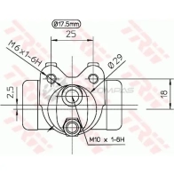 Рабочий тормозной цилиндр TRW bwc155 3322937008049 1521913 H5X PK - Изображение 2