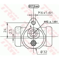 Рабочий тормозной цилиндр TRW 3322937000364 bwc157 SO HBYQ 1521915 - Изображение 2