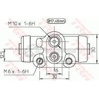 Рабочий тормозной цилиндр TRW 1521930 bwc173 3S AWC9K 3322937015436 - Изображение 2