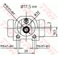 Рабочий тормозной цилиндр TRW 1521966 3322937132706 bwc227 3 VUOZ8E - Изображение 2