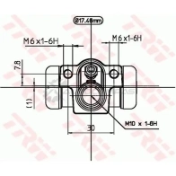 Рабочий тормозной цилиндр TRW 3322937393312 4 28YOPM bwc244 1521982 - Изображение 2