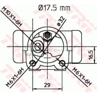 Рабочий тормозной цилиндр TRW 0 0L6C 3322937463213 1521984 bwc247 - Изображение 2