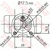 Рабочий тормозной цилиндр TRW 3322937463084 1521985 GI EEP bwc248 - Изображение 2