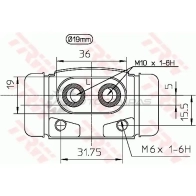 Рабочий тормозной цилиндр TRW J5TI J6 1522008 3322937017706 bwd101 - Изображение 2