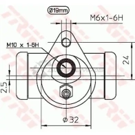 Рабочий тормозной цилиндр TRW 3322937000388 1522028 bwd122 Z QEGNG6 - Изображение 2