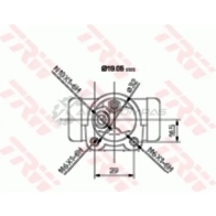 Рабочий тормозной цилиндр TRW bwd132 3322937009084 DCRW XU 1522038 - Изображение 2