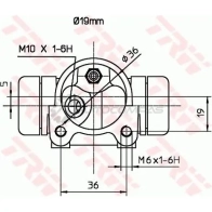 Рабочий тормозной цилиндр TRW bwd136 ME0 WLU 1522042 3322937000036 - Изображение 2