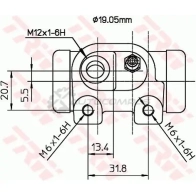 Рабочий тормозной цилиндр TRW 1522065 3322937012688 bwd182 F3V 54 - Изображение 2