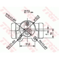 Рабочий тормозной цилиндр TRW 3322937012695 bwd183 1522066 XUK0 T - Изображение 2