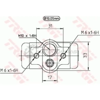 Рабочий тормозной цилиндр TRW bwd229 7X P7MP 1522096 3322937015641 - Изображение 2
