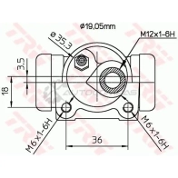Рабочий тормозной цилиндр TRW 1522139 Y 90GI 3322937275533 bwd301 - Изображение 2