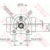 Рабочий тормозной цилиндр TRW 1522140 8ZL CZ 3322937275540 bwd302 - Изображение 2