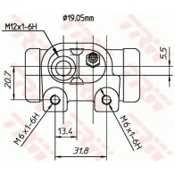Рабочий тормозной цилиндр TRW 1522142 BWD304 3322937297122 HC9ZN1 D - Изображение 2