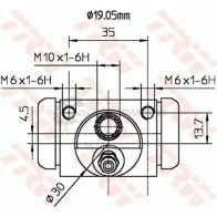 Рабочий тормозной цилиндр TRW N6M5L Z2 3322937393213 1522152 bwd314 - Изображение 2