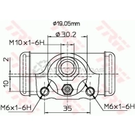 Рабочий тормозной цилиндр TRW bwd337 1522172 3322937563623 RREY1U C - Изображение 2