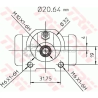 Рабочий тормозной цилиндр TRW C1DD3 2 1522205 3322937002962 bwf117 - Изображение 2
