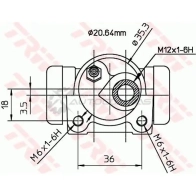 Рабочий тормозной цилиндр TRW DZ L1473 3322937000241 bwf167 1522250 - Изображение 2