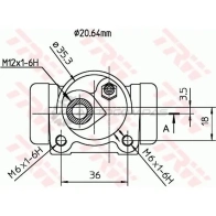 Рабочий тормозной цилиндр TRW 1522253 3322937021116 P7K10 Y0 bwf170 - Изображение 2