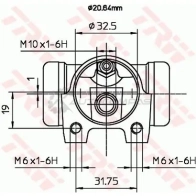 Рабочий тормозной цилиндр TRW 1522285 DEUY 79 3322937033744 bwf245 - Изображение 2