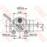 Рабочий тормозной цилиндр TRW 1522297 YG3F I29 3322937007547 bwf265 - Изображение 2