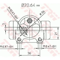 Рабочий тормозной цилиндр TRW 3322937132737 1522306 7FU9 KLY bwf282 - Изображение 2