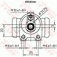 Рабочий тормозной цилиндр TRW 1522309 DWL9F7 4 bwf286 3322937138746 - Изображение 2