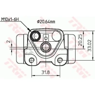 Рабочий тормозной цилиндр TRW 3322937207237 bwf291 1522312 7VJ SLK2 - Изображение 2
