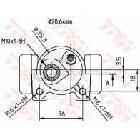 Рабочий тормозной цилиндр TRW B48 F9K 3322937207299 1522318 bwf297 - Изображение 2